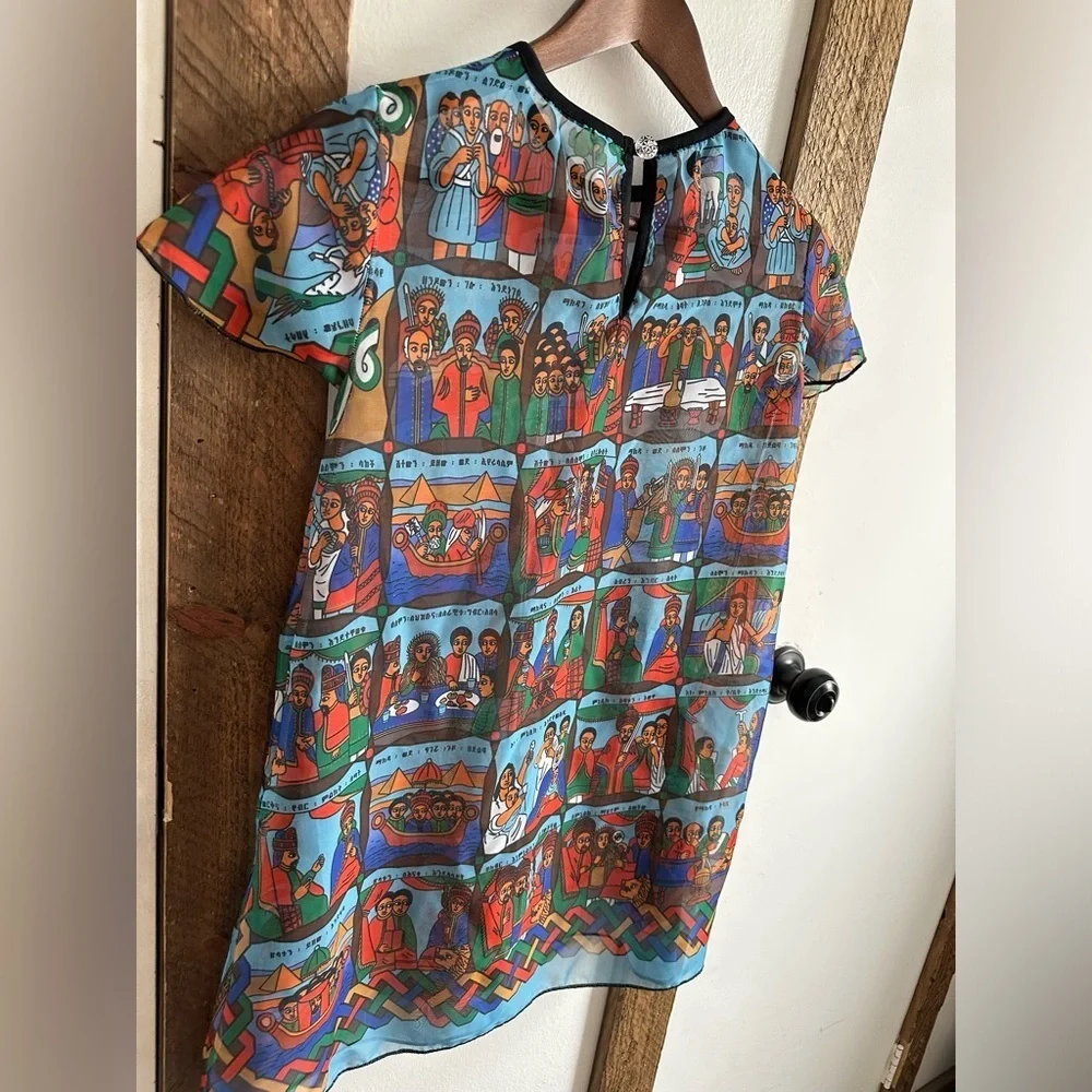 Boutique Cultural Ethiopian Religious Sheer Dress Girls Size 12